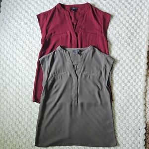 Limited Red and Green Dress Blouses